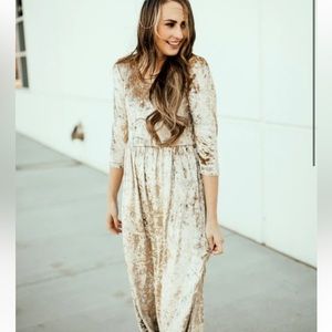Crushed Velvet Maxi Dress